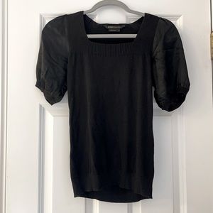 Bcbg silk sleeves and silk blend top